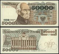 50.000 złotych 1.12.1989, seria AC, numeracja 09