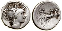 denar 110–109 pne, Rzym, Aw: Głowa Romy w prawo,