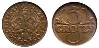 5 groszy 1939, Warszawa, pięknie zachowana monet