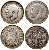 Wielka Brytania, zestaw: 2 x 1/2 korony, 1914 i 1929