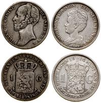Niderlandy, zestaw: 2 x 1 gulden, 1845, 1914