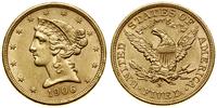 Stany Zjednoczone Ameryki (USA), 5 dolarów, 1906 S