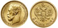 5 rubli 1902 AP, Petersburg, złoto, 4.30 g, pięk