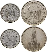 Niemcy, zestaw: 50 fenigów 1935 D i 5 marek 1934 F
