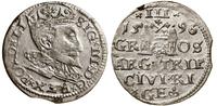 trojak 1596, Ryga, moneta wybita z końcówki blac