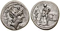 denar 96 pne, Rzym, Aw: Głowa Marsa w hełmie w p