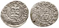 denar bez daty (1383), Aw: Krzyż lotaryński, + M