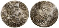 3 krajcary 1650, Hall, moneta podgięta, M.-T. ja