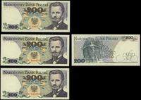 zestaw: 3 x 200 złotych 1.06.1982, serie CG (lek