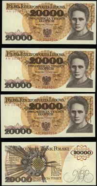 zestaw: 4 x 20.000 złotych 1.02.1989, serie AN, 