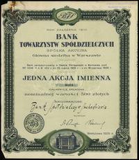 Polska, akcja imienna na 500 złotych, 1929