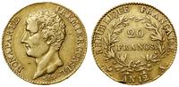 20 franków AN12 /A (1804), Paryż, złoto 6.41 g, 
