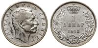 1 dinar 1915, Paryż, srebro próby 825, przetarte