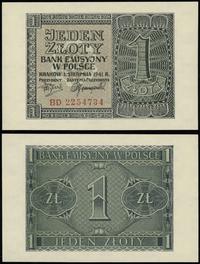 1 złoty 1.08.1941, seria BD, numeracja 2254734, 