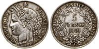 5 franków 1851 A, Paryż, srebro próby 900, 25 g,