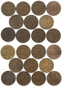 zestaw monet 5 groszy 1923-1939, Zestaw pięciogr