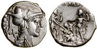 denar 137 pne, Rzym, Aw: Głowa Marsa w prawo, po