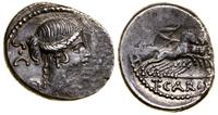 denar 46 pne, Rzym, Aw: Głowa Wiktorii w prawo, 