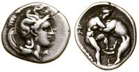 diobol V–IV w. pne, Aw: Głowa Ateny w hełmie w p