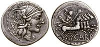 denar 122 pne, Rzym, Aw: Głowa Romy w hełmie w p
