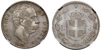 2 lity 1887 R, Rzym, pięknie zachowana moneta w 