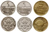 zestaw 3 monet, Berlin, 2 x 5 fenigów 1923, 1928
