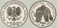 500 złotych 1987, Warszawa, Olimpiada - Hokeista
