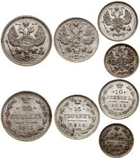 Rosja, zestaw 4 monet, 1912–1915