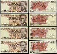 zestaw: 4 banknotów o nominale 100 złotych 1979–