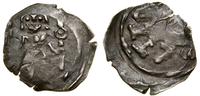 denar 1250–1325, Aw: Długowłosa postać, stojąca 