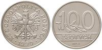 100 złotych 1990, PRÓBA-NIKIEL Nominał, nikiel, 