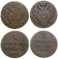 zestaw: 2 x 1 grosz 1817–1825, Warszawa, w zesta