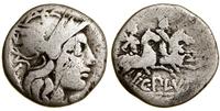 denar 121 pne, Rzym, Aw: Głowa Romy w prawo, z l