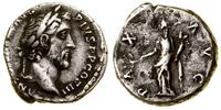denar 140–143 , Rzym, Aw: Głowa cesarza w wieńcu