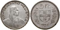 5 franków 1923 B, Berno, srebro, 24.90 g, uszkod