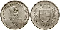 5 franków 1965 B, Berno, srebro 15 g, próby 835,