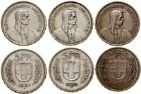 Szwajcaria, zestaw: 3 x 5 franków, 2 x 1931 i 1 x 1935