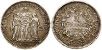 5 franków 1873 A, Paryż, srebro próby 900, 24.79