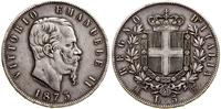 5 lirów 1873 M, Mediolan, srebro, 24.96 g, niewi