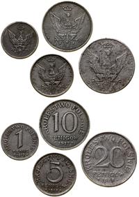 zestaw monet, Stuttgart, 1 fenig 1918 F, 5 fenig