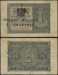 1 złoty 1.08.1941, seria AD, numeracja 3637145, 