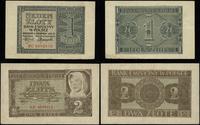 zestaw: 1 i 2 złote 1.08.1941, serie BC i AD, ra