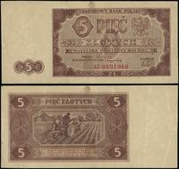 5 złotych 1.07.1948, seria AD, numeracja 0891960