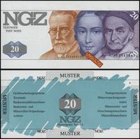 Niemcy, banknot testowy - NGZ 20 units 