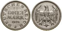3 marki 1924 J, Hamburg, moneta polakierowana, A