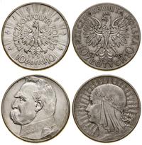 Polska, zestaw 2 x 10 złotych, 1933 (głowa kobiety w czepcu), 1936 (Józ