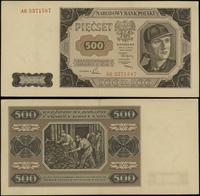 500 złotych 1.07.1948, seria AG, numeracja 33715
