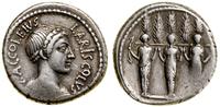 denar 43 pne, Rzym, Aw: Popiersie Diany Nemorens