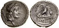 denar 55 pne, Rzym, Aw: Głowa Geniusz Populi Rom