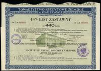 4 1/2 % list zastawny na 440 złotych 25.10.1935,